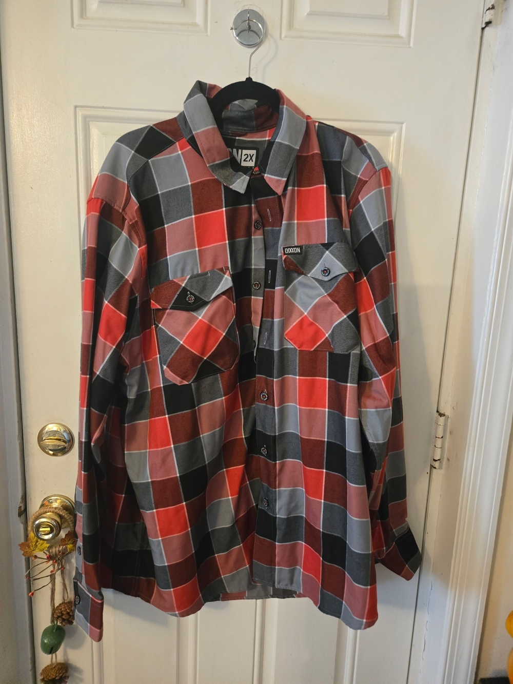 DIXXON Red, Black and Gray Plaid Shirt